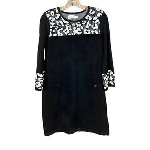 Eliza J Women's Black Mid Length Animal Print Dress